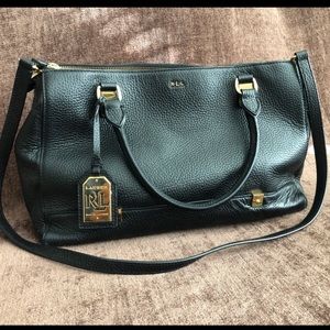 Lauren Ralph Lauren Triple Zip Leather Bag